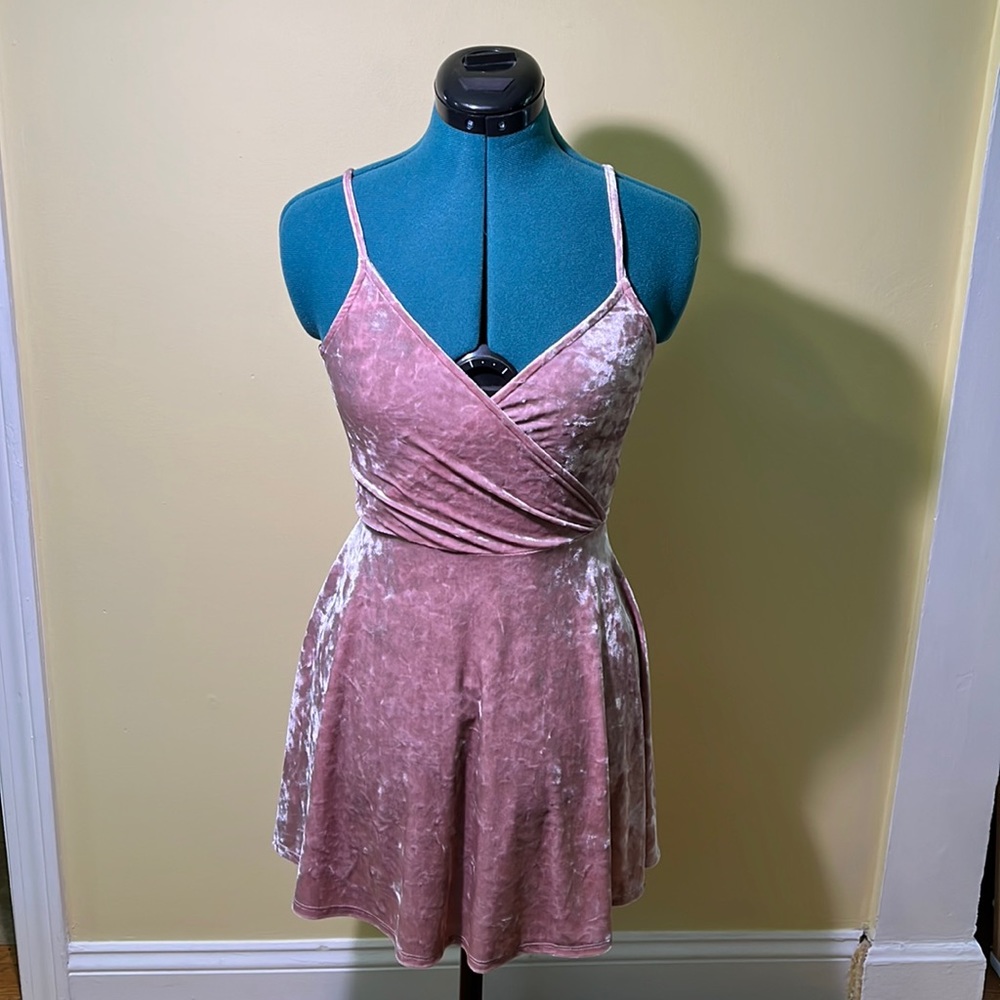 Mauve Velvet Skater Dress sz XS